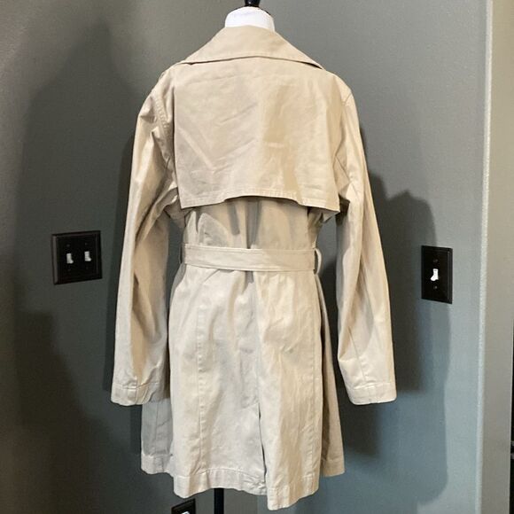 H&M Divided Cotton Trench Coat Tan Color - Picture 11 of 14